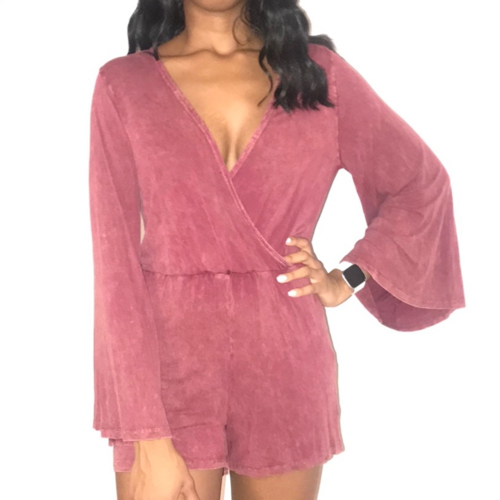 Maroon/Burgundy Flowy Romper
